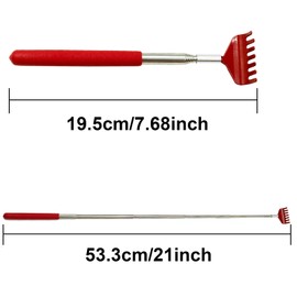 Back Scratcher,Stainless Steel Back Scratcher Massager,Telescoping Scratching Tool,Portable Extendable Back Scratcher with Telescopic Handle for Adults Men Women Itch Relief(Red)