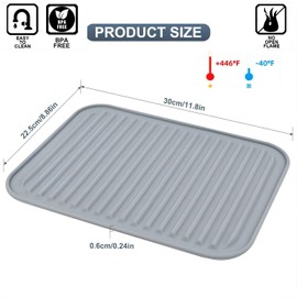 Hotsyang Silicone Trivets For Hot Pots and Pans Large, Trivets For Hot Dishes Modern, Trivets for Granite Countertops, Silicone Hot Pads For Kitchen, Silicone Hot Pads Pot Holders 9"X12"Grey Dark 3Pcs