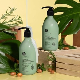Luseta Champú y acondicionador fortalecedor de menta y romero que proporciona nutrición y suavidad para cabello fino, reduce el encrespamiento y añade brillo para todo tipo de cabello, 16.9 onzas × 2
