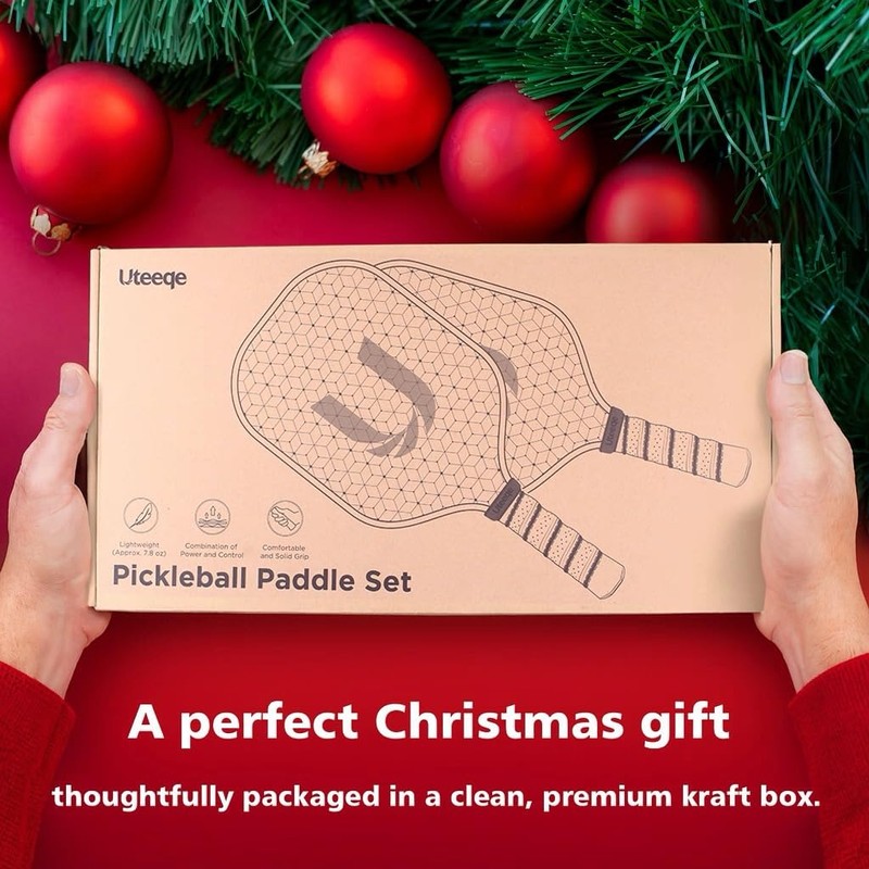 Uteeqe Pickleball Paddles Set of 2, Graphite, Thermoformed One-Mold, Semi-Textured