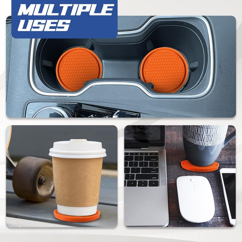 Wedcool 4PCS Car Cup Coaster, 2.76 Inches PVC Cup Holder