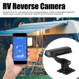 Rear View Camera, 20ft Wireless Transmission Night Vision WiFi Connection Reverse Hitch Guide Camera Set Motion Detection for Trailer for Car