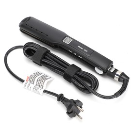 Electric Hair Straighter Silicone Strip Straightening Curling Hair Styling Flat Iron With LCD DisplayEU Plug Black