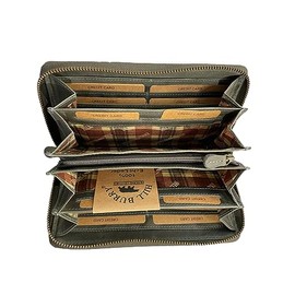 Hill Burry Wallet for waiters - unisex | genuine leather | robust workmanship and excellent handling | professional wallet for waiters | many compartments, grey, Vintage