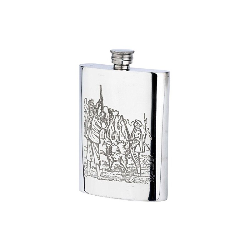 6oz Game Season Pewter Flask by Bisley