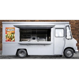 Tacos Decal Window Sticker Food Truck Concession Vinyl Restaura Mexican Food Sign Tacos #2 (14" x 10")