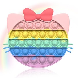 OPVYAEU Pop Bubble Fidget Toy Set, Relief Anxiety Autism, Anti-Stress Toy, Rainbow, Pink Cat, Children's Birthday Party Favours for Children and Adults