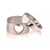 N/A MATCHING COUPLE HEART RINGS: STERLING SILVER, 24K GOLD GP,