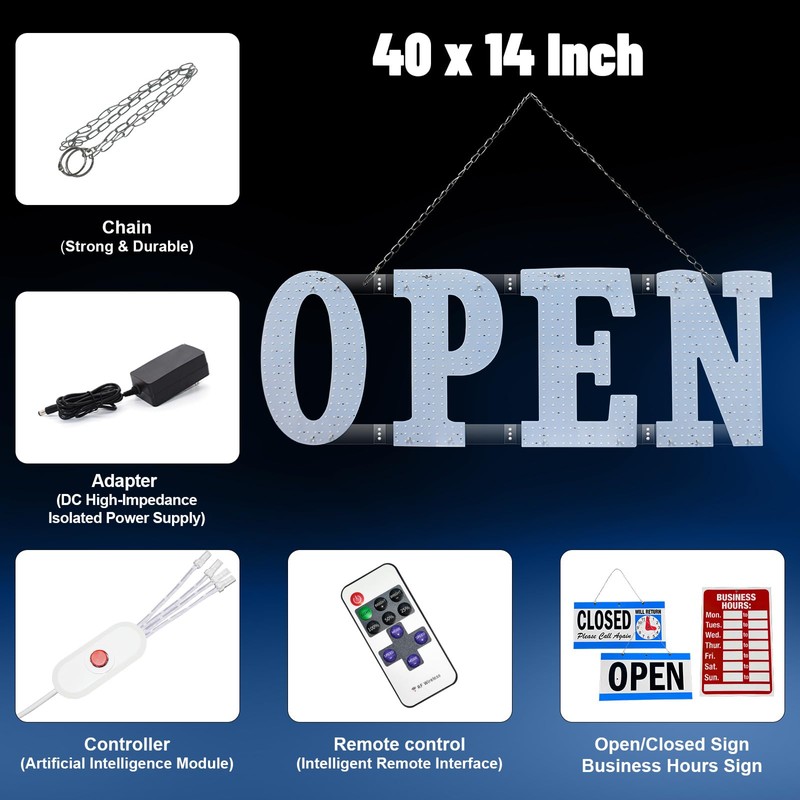 Lemonnova Large LED Open Signs for buiness with 13 Scene