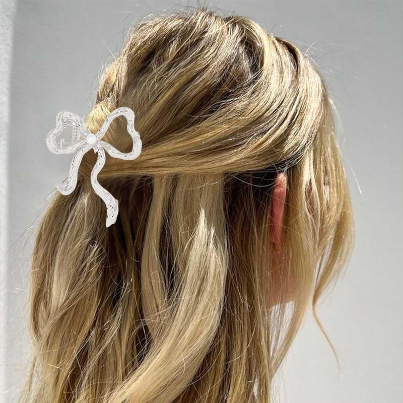 BARTOSI Gold Bow Claw Clips Metal Hair Claw Clips Large