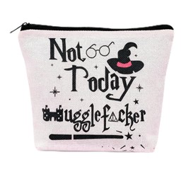 niudewo Funny Magic Wizard Cosmetic Bag Not Today Makeup Bag Pouch Birthday Christmas Gifts for Women Girl Sister Friends