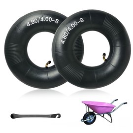 BNGXR Hose for wheelbarrow, 2 pieces 4.80/4.00-8 replacement hose, for pneumatic wheels with strong load capacity, for wheelbarrows, mowers, hand trolleys, lawn tractors, agricultural trolleys