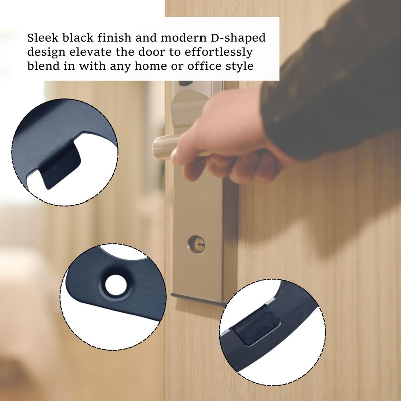 12-Piece Door Strike Plate Kit, Black Stainless Steel Deadbolt Covers