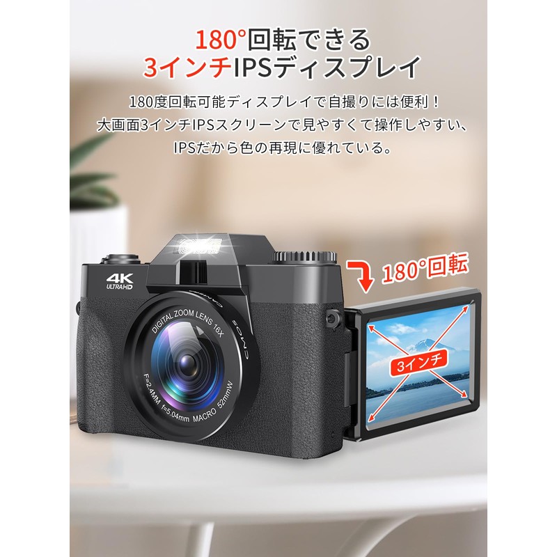 Moledro Digital Camera, 4K Digital Camera, Wifi Transfer Function, 48