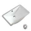 Undermount Bathroom Sink 18.7"X11.9" Inch White Rectangular Porcelain Ceramic Vanity