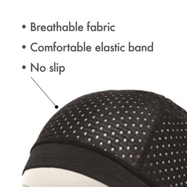 DONNA Spandex Dome Wig Cap Wig Head Wig Caps for Women Hair Net XL, 1pc Black Color