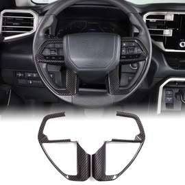 Aunginsy Center Console Steering Button Panel Trim Cover Compatible with Toyota Tundra/Sequoia 2022-2025 Tacoma 2024+ Central Control Steering Panel Decorative Frame Protector Sticker ABS Accessories