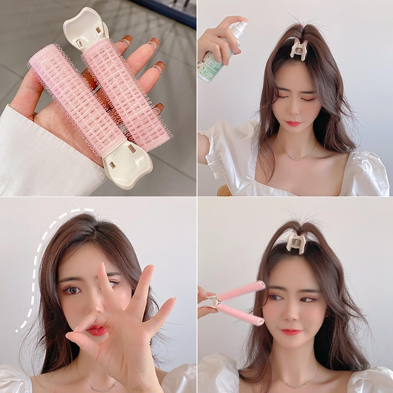 LeTradeJP Bangs Curler, Pink, 2 Piece Curler, Magic Curler, Curly