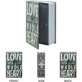 Diversion Book Safe with Key Lock, Hidden sturdy small safe, ，Portable Cash Jewelry secret safe， Classical Design book safe blends into book shelf well.