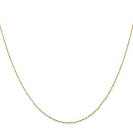 Auriga Fine Jewelry 10K Yellow Gold .5mm Carded Cable Rope Chain Necklace 22"