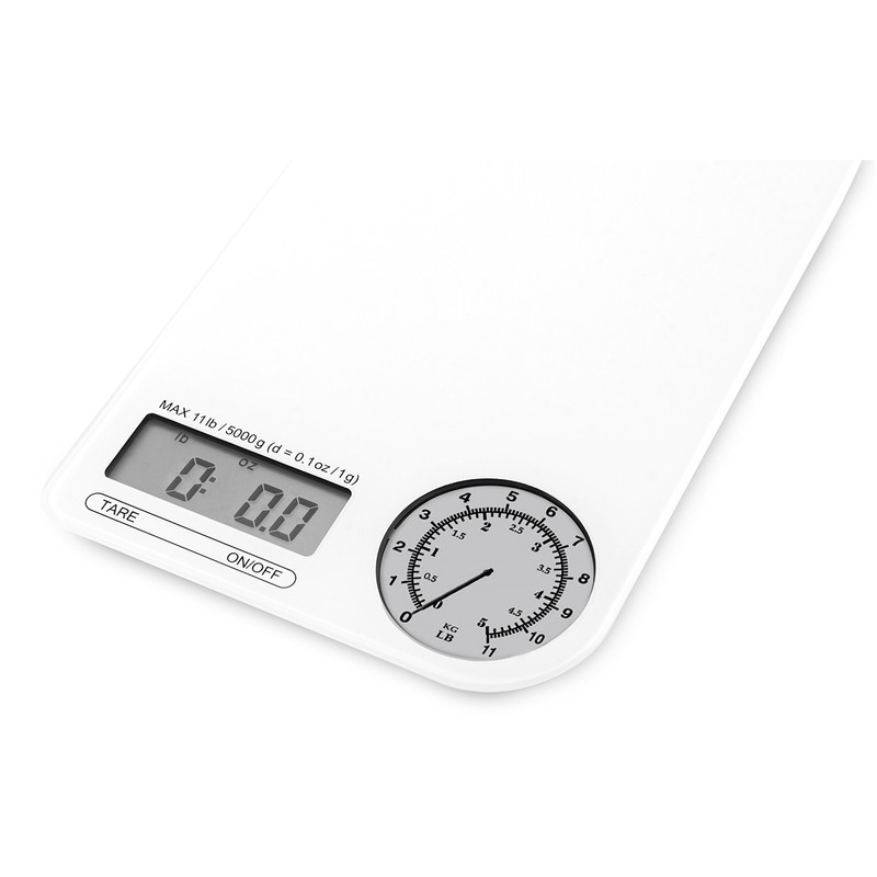 Ozeri Rev Digital Kitchen Scale with Electro-Mechanical Weight Dial, Gray
