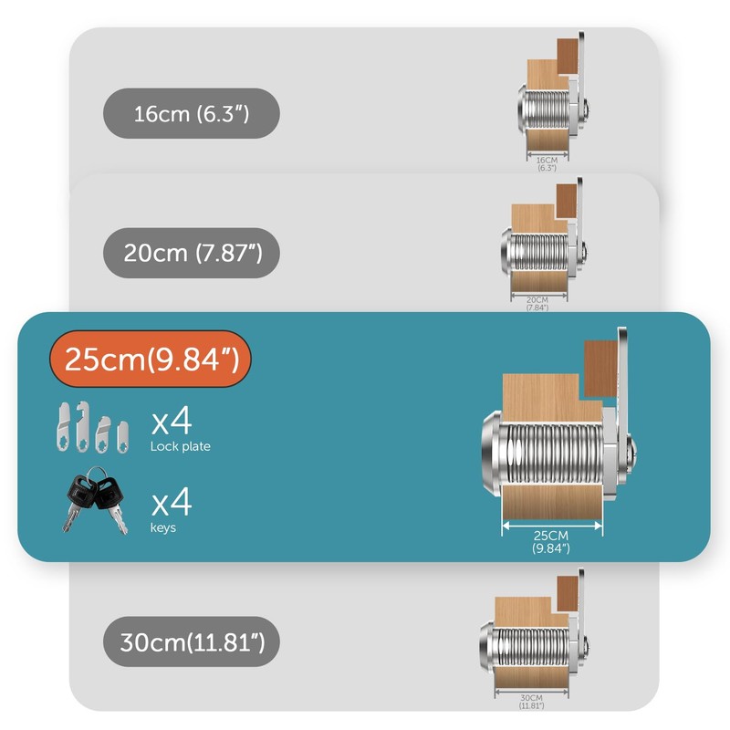 shinfly Cabinet Lock 25mm Comes with 5 Different Lock Plates,