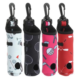 PATIKIL Golf Ball Carrying Bag 4pcs Golf Tee Holder Pouch Portable Neoprene Golf Ball Holder with Clip Storage for Men and Women, Multicolor