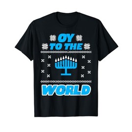 Hanukkah Oy To The World Funny Chanukah Jew Men Women Kids T-Shirt