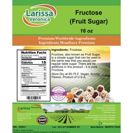 Fructose (Fruit Sugar) (16 oz, ZIN: 525911) - 2 Pack