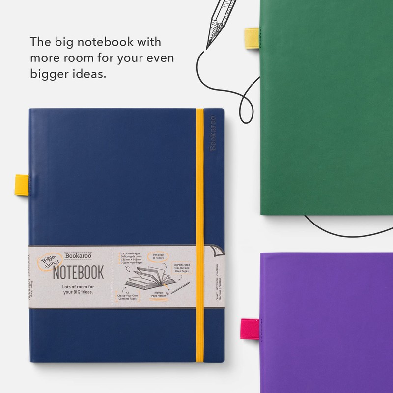 IF Bookaroo Bigger Things Notebook Journal - Navy