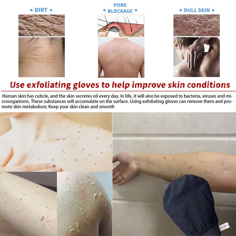 2 pack Exfoliating glove - body scrubber - ​for deep