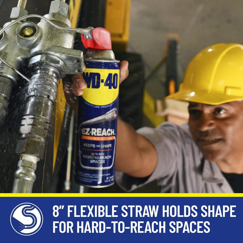 WD-40 Multi-Use Product Featuring an 8-inch Flexible Straw EZ-Reach to