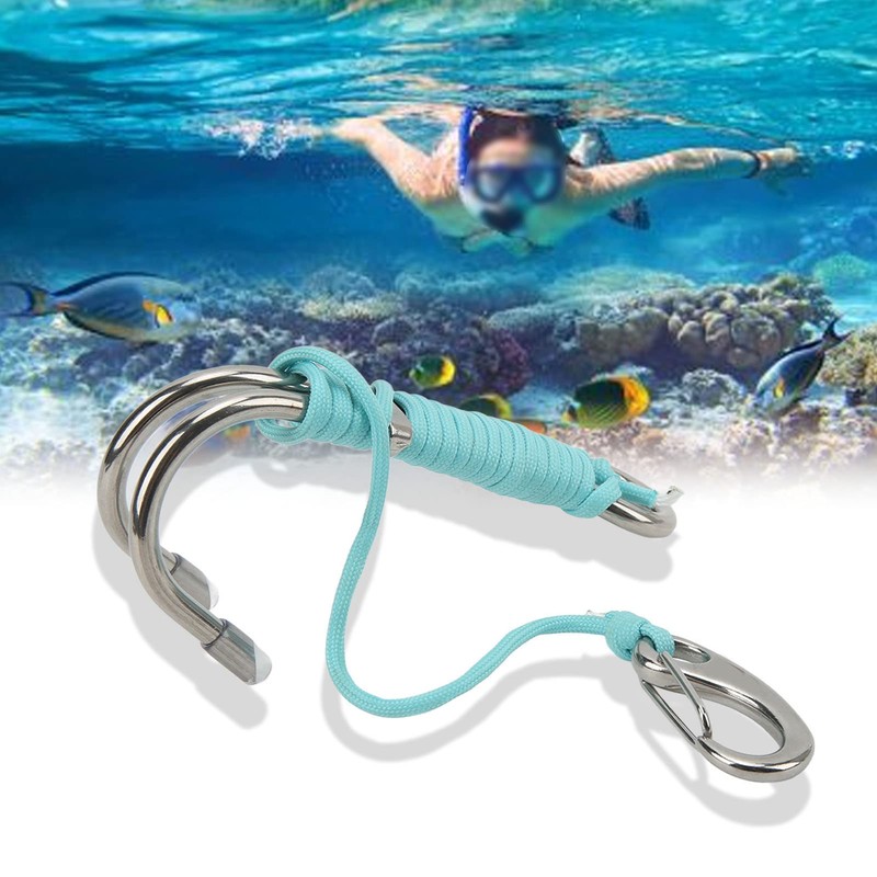Hominas Diving Drift Hook, Diving Double Stainless Steel Reef Hook,