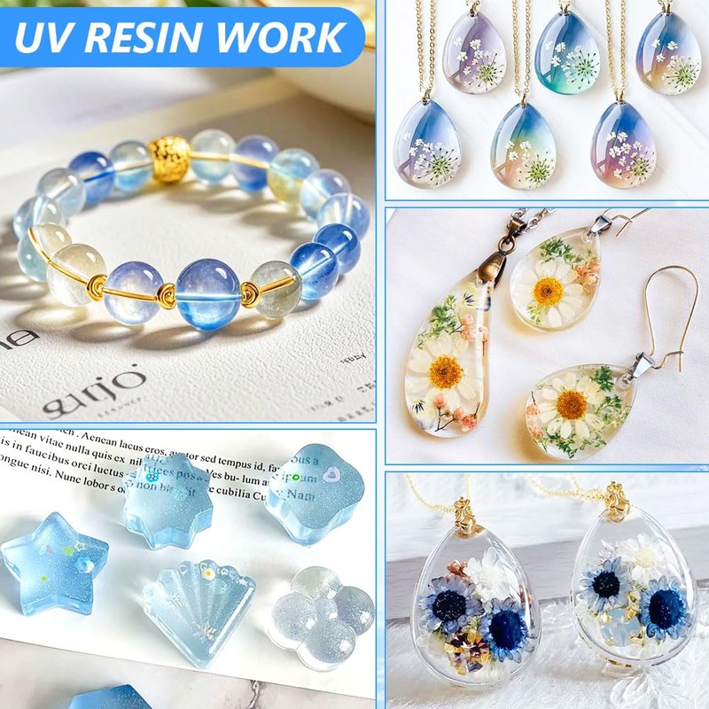 Adiwo UV Resin 100g, Crystal Clear Ultraviolet Resin, Fast Cure