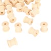 200Pcs Wooden Spools 0.55in 0.51in Unfinished Polished Wood Smoothing Wooden