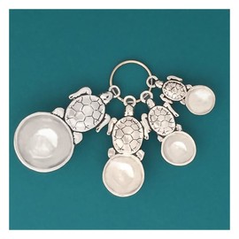 Basic Spirit Décor Small Measuring Spoons - Sea Turtle - Home Decorative kit, Set of 4 for Gift Measuring Dry and Liquid Ingredients for Beach Coatal Ocean Lover
