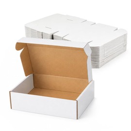 Ovlospa 20 Pack 12x9x4 Inch White Shipping Boxes, Corrugated Cardboard Mailer Boxes for Small Business Packaging, Easy-to-Fold Design for Mailing, Gift Wrapping, and Everyday Organizing