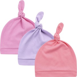 KiddyCare Doctor Developed Baby Hats for Boy/Girl - Preemie Beanies Hats for Baby Hospital - 100% Soft Organic Cotton Hats 0-6 Months - Newborn Baby Hat - Newborn Baby Essentials Pack of 3