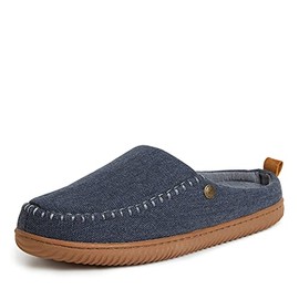 Dearfoams Men's Alpine Bern Clog Slipper, Navy, Medium