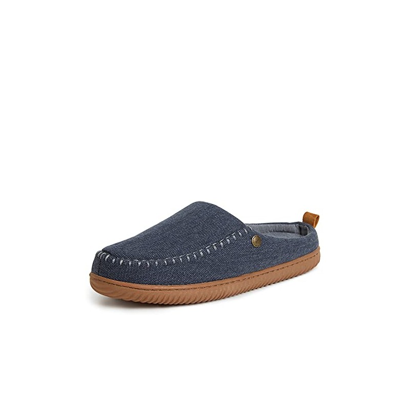 Dearfoams Men's Alpine Bern Clog Slipper, Navy, Medium