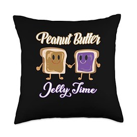 PBJ Jif Peanut Butter Peanut Butter Jelly Time BFF Love Match Perfect Throw Pillow, 18x18, Multicolor