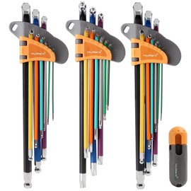 MULWARK 28 PCS Allen Key Set, Long Arm Ball End Hex Key Wrench Set with T-Handle | SAE 1/16–3/8, Metric 1.5–10mm, Torx T10–T50 | S2 Steel Allen Wrenches Set – Ideal Holiday Gift for DIY Users