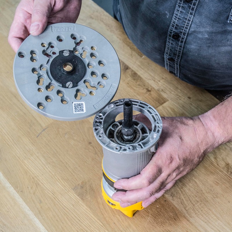 Trend Universal Trim Router Sub-Base, 150mm, Enhanced Compatibility for 1/4