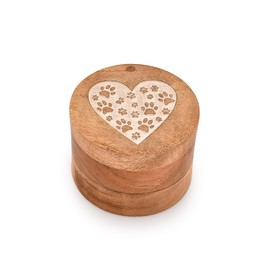 Kimona Cat Urn Acacia Wood Wooden Urn Your Cat Paw on Your Heart Design Pet Urns for Cat Ashes-Decorative Wooden Pet Urns for Ashes (3.5” X 3.5” X 2.5”)