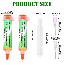 Nadiaen 2PCS 10ml Solder Flux,Flux Soldering Paste,Lead Free Solder Paste Syringe with 4 Needles and 2 Pushers,No Clean Rosin Soldering Solder Flux Solder Paste for BGA,IC, PCB,CPU,LED,SMT