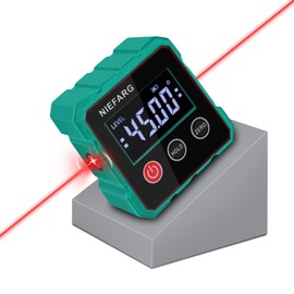 Digital Angle Finder with Laser, Table Saw Blade Angle Gauge, 3-in-1 Digital Angle Gauge for Construction, Machinery, Hanging Frames and Woodworking (Laser Level is Class Ii, Output<5mw)
