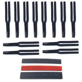 WJSTN Speaker Wire Pants(Y Boot) Cable Pants 8mm 2-Conductor, Black (Pack of 12) Insulated Heat shrinkable Tube (Shrink Ratio2:1,6ft)