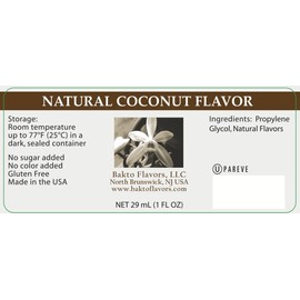 Bakto Flavors Natural Coconut Flavor (1 FL OZ) Pack of 3