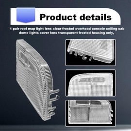 1Pair Interior Reading Light Lens Cover Car Roof Map Light Dome Light Cover 34401-SDA-A21 34402-SDA-A21 Compatible with H0nda Accord Hybrid Civic Element Odyssey Pilot Ridgeline with Sunroof Only