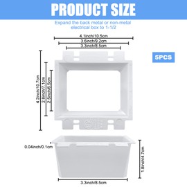 5 PCS BE2 Electrical Outlet Box Extenders with 20PCS Screws, (2-Gang) Electrical Power Outlet Box Extender，Single Gang Box Extender Electric Box Extender 2 Gang Power Switch Receptacles Accessories